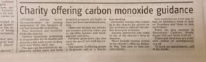 Coverage - Yate and Sodbury Gazette article - "Charity offering carbon monoxide guidance"