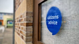 The entrance to Citizens Advice South Gloucestershire's office in Yate where you can get advice