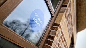 Visit us - the entrance to Citizens Advice South Gloucestershire's office in Yate