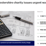 Gazette Series newsppaer cutting - headline says: "South Gloucestershire charity issues urgent warning."