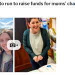 Newspaper cutting - headline says: "Yate woman to run to raise funds for mum's charity."