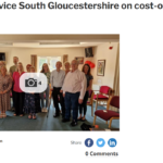 Gazette newspaper cutting. Text says: "Citizens Advice South Gloucestershire on cost-of-living."