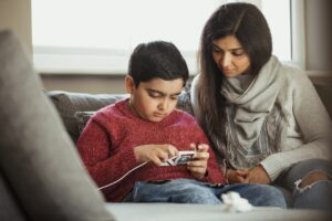 Neutral woman with child